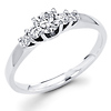 14K White Gold 5 Stone Round Diamond Engagement Ring (0.28 ctw)
