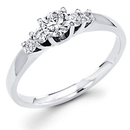 Five Round Diamond Prong Set Engagement Ring in 14K Gold (0.54 ctw)