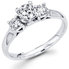 14K Round Diamond Three Stone Engagement Ring (0.71 ctw)