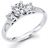 14K White Gold Three Stone Diamond Engagement Ring (0.61 ctw)