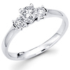 14K Round Diamond Three Stone Bridal Ring (0.45 ctw)