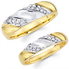 Diamond 14K Two Tone Bride & Groom Matching Wedding Bands