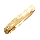 14K Diamond Pattern Flexible Bangle