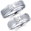 His & Hers 14K White Gold Matching Diamond Wedding Bands