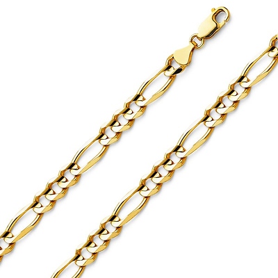6mm Figaro Gold Bracelet