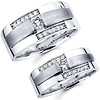 Round Diamond 14K Gold Matching Wedding Band Set