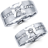 Satin & Polish 14K Couples Diamond Wedding Band Set