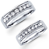 Rope Edge 14K Diamond His & Hers Ring Set