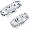 Satin & Polished 14K White Gold Diamond Wedding Set