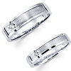 14K White Gold Unique Star Design Matching Wedding Bands