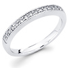 14K White Gold Milgrain Pave Set Diamond Wedding Band (0.15 ctw)