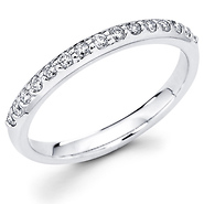 14K White Gold Pave Set Diamond Wedding Ring (0.27 ctw)