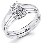 14K Round Diamond Solitaire Bridal Ring Set (0.40 ctw)