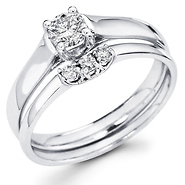 14K Round Diamond Solitaire Bridal Ring Set (0.40 ctw)