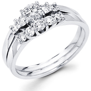 14K Round Diamond Engagement Ring Set (0.48 ctw)