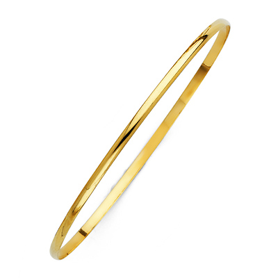 2mm Solid 14K Yellow Gold Bangle Bracelet