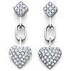 18K Dangle Heart Earrings .55ctw