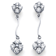 18K Dangle Diamond Earrings .57ctw