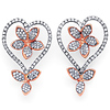 14K Two Tone Diamond Earrings .69ctw