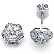14K Diamond Earrings .75ctw