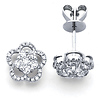 18K Flower Diamond Earrings .50ctw