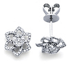 14K Diamond Flower Earrings .31ct