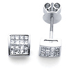 14K Square Diamond Stud Earrings .65ctw