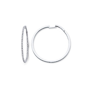 14k Diamond Hoop Earrings .37ctw