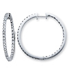 14K Diamond Hoop Earrings 1.15ctw