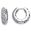 14k Diamond Huggy Style Hoop Earrings