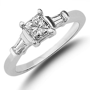 Princess Cut 14K White Gold Engagement Ring (1.00 ctw)