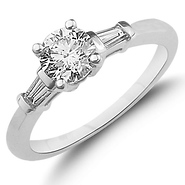 Round Cut 14K White Gold Engagement Ring (1.00 ctw)