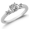 Round Cut 14K White Gold Engagement Ring (0.50 ctw)