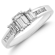 Emerald Cut White Gold Engagement Ring (1.50 ctw)