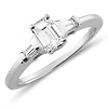 14K White Gold Emerald Cut Engagement Ring (1.00 ctw)