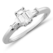 14K White Gold Emerald Cut Engagement Ring (1.00 ctw)