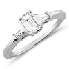 14K White Gold Emerald Cut Engagement Ring (0.50 ctw)