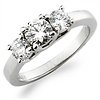3 Stone Platinum Engagement Ring (1.00 ctw)