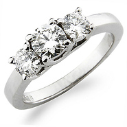 3 Stone Platinum Engagement Ring (1.00 ctw)