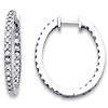 14K White Gold Diamond Hoop Earrings .63ctw