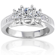 3 Stone Princess Cut Bridal Engagement Ring (1.00 ctw)