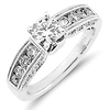 14K White Gold Round Cut Engagement Ring (1.00 ctw)