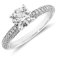 14K White Gold Diamond Engagement Ring (1.00 ctw)