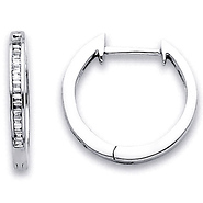 14K Diamond Hoop Earrings .18ctw