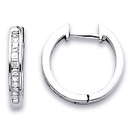 14K Hoop Earrings .28ctw