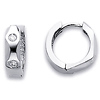 14K Huggy Style Diamond Earrings .19ctw