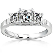 3 Stone Asscher Cut Engagement Ring (1.00 ctw)