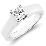 Platinum Princess Cut Solitaire Engagement Ring (0.50 ct)