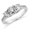 14K 3 Stone Bridal Engagement Ring (1.05 ctw)
