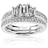14K White Gold Emerald Cut Engagement Ring Set (1.00 ctw)